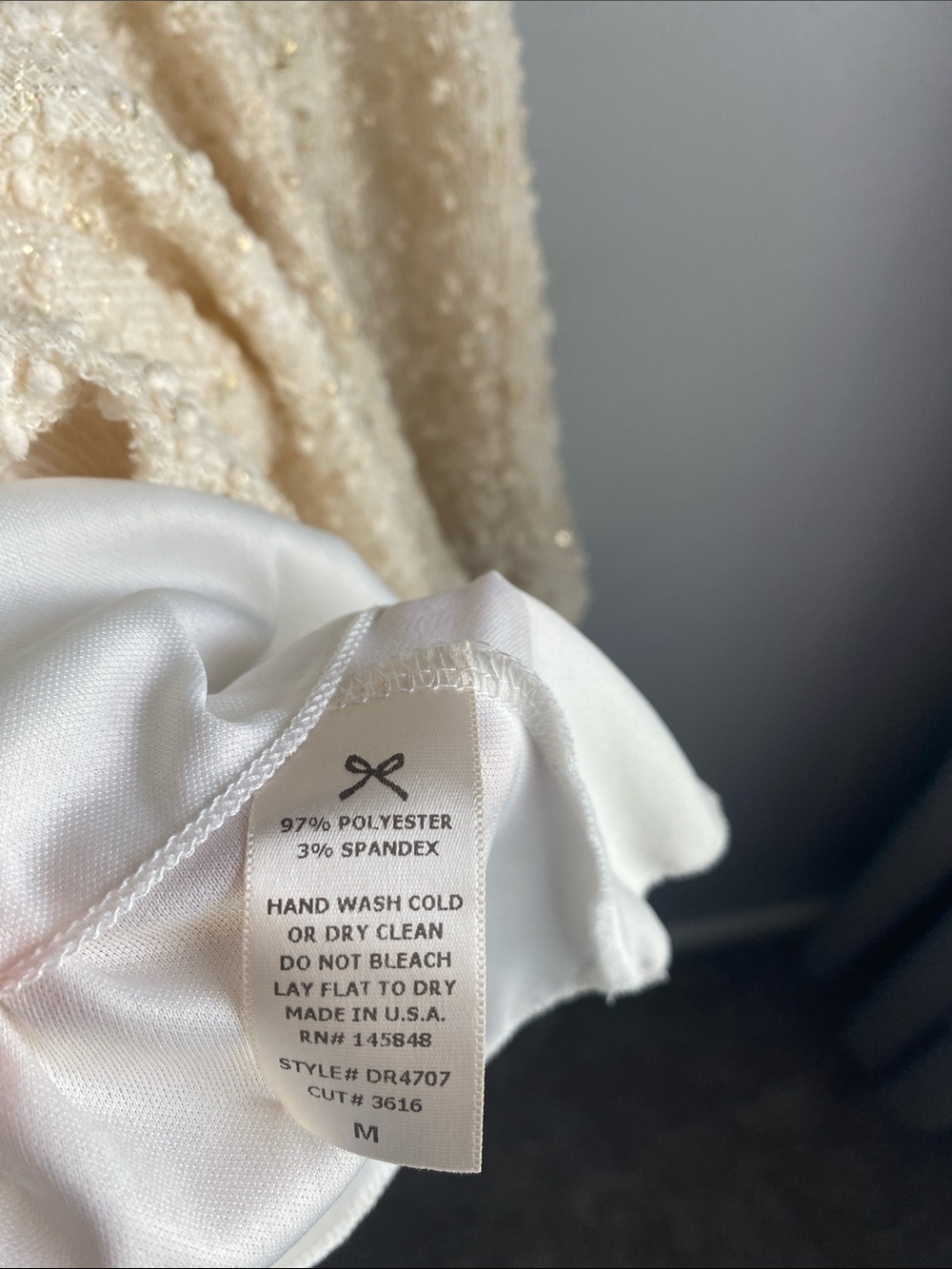 Everly Cream gold glitter Mini Fit-and-Flare Dress - Picture 6 of 7